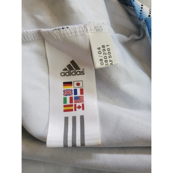 Adidas Racerback Cropped Athletic Tank Blue White Striped Medium - Picture 8 of 10